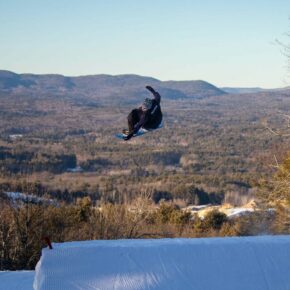 Catching air in Turbulence Park today! 🏂❄️🎿 #SkiNH #NHWinter #TurbulencePark #FreestyleFun