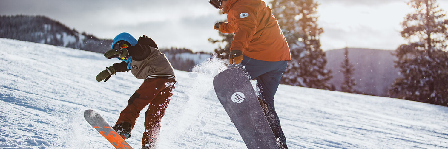 Childrens snowboard lesson